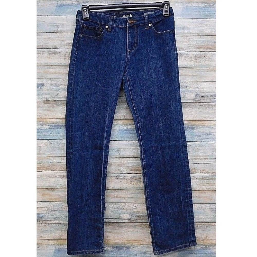 Seven7 Studio Straight Leg Jeans Dark Wash‎ Women's Size 4 4x30 Stretch